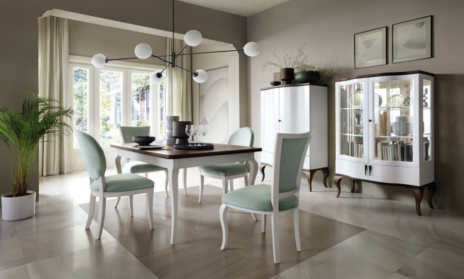 Dining set Dining table 4 x Chair Set Set Suite Dining set Table Classic
