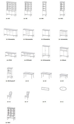 Dining set Dining table 4 x Chair Set Set Suite Dining set Table Classic