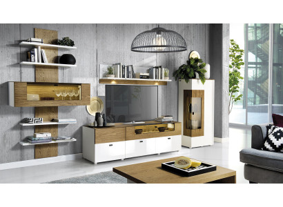 Set Modern Wall unit Display cabinets Shelf Wardrobe Living room Baroque style