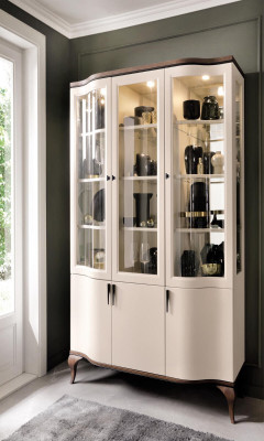 Cabinets Display case Showcases Wood Elegant Luxury Glass Wardrobe Wood Shelf