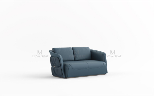Two-seater Design Sofa 2 Seater Couch Upholstery Suite Sofas Couch Blue Luxury