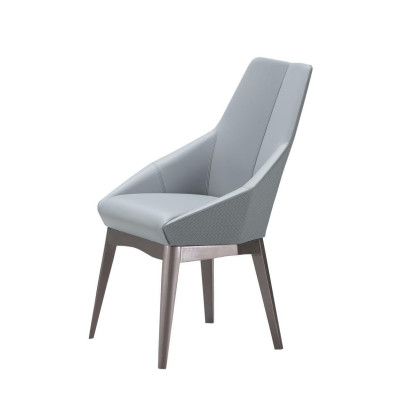 Luxury armchair Chairs Design Dining room stainless steel Gray leather chair Noble Furniture