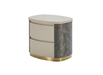 Bedside table Luxury Beige Bedroom new Round Side tables Design Furniture Gold