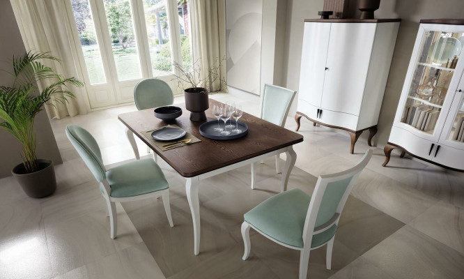 Classic r Dining table Suite Table Wood Dining room 4x Chair Chairs Set