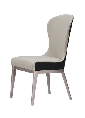 Luxury Armchair Chairs Design Furniture Dining room stainless steel Gray Leather Chair Noble