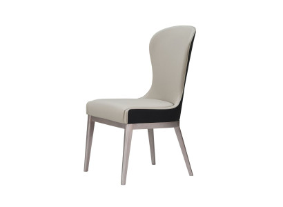Luxury Armchair Chairs Design Furniture Dining room stainless steel Gray Leather Chair Noble