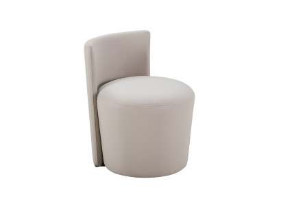 Armchair Leather Footstool Stool Luxury Modern Design Furniture Beige Living room Leather