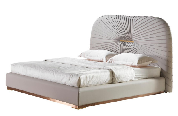 Double bed Bedroom Beige new Creative Modern Design Furniture Wood Luxury Beds