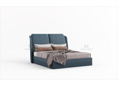 Luxury Bedroom Bed Design Upholstery Beds Furniture Sleep Hotel Blue Double new