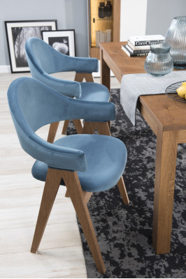 Dining room Set 6x Chair Luxury Design Upholstery Solid Wood Chairs Seat Office