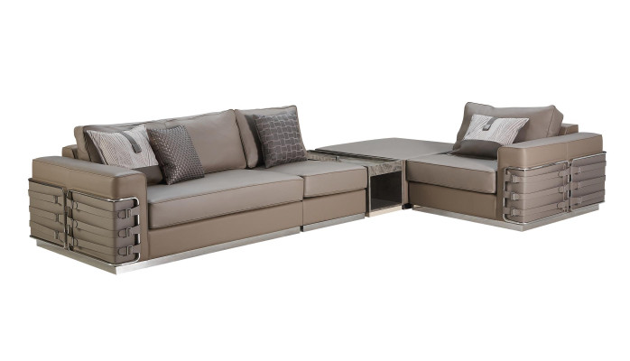 Corner sofa Brown Living landscape Couch Corner suite Leather new Creative Furniture Design