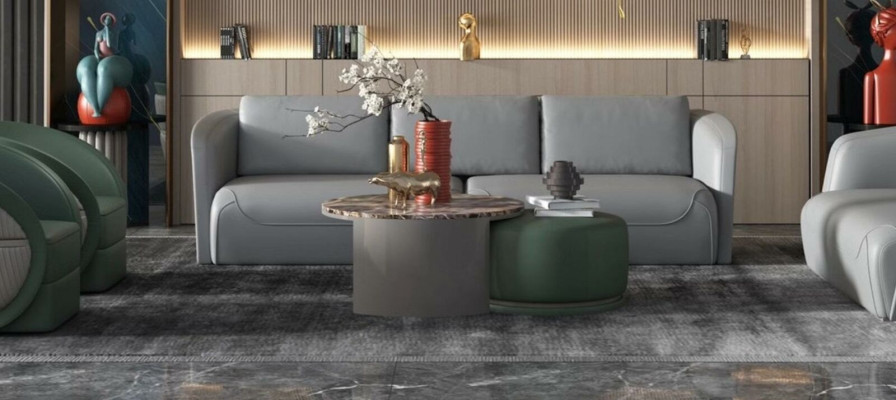 Couch Table Coffee Side Design Luxury Round Tables Sofa 2x Set Suite Stone