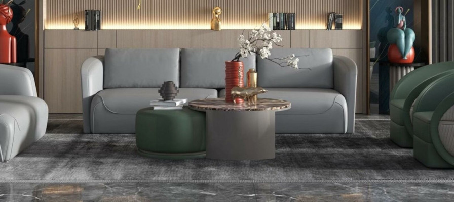 Couch Table Coffee Side Design Luxury Round Tables Sofa 2x Set Suite Stone