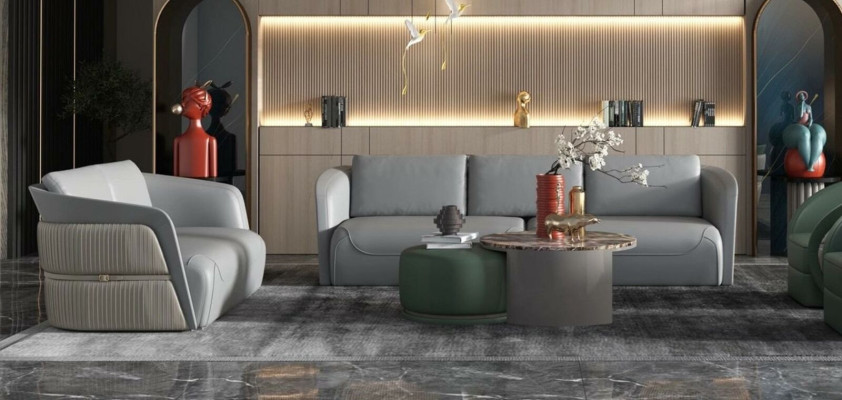 Couch Table Coffee Side Design Luxury Round Tables Sofa 2x Set Suite Stone