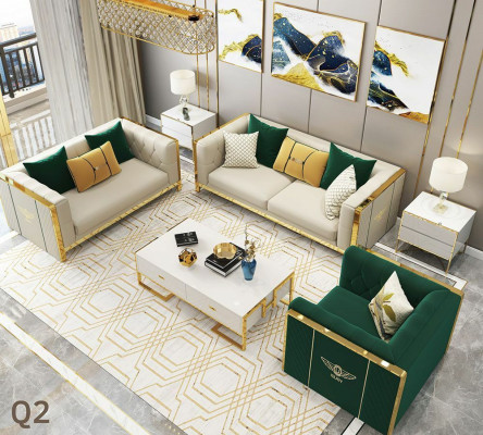 Sofa set 3+2+1 Seater Set Design Sofas Upholstery Couches Leather Relax Modern
