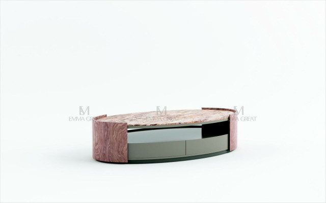 Designer Oval Coffee table Living room table Coffee table Sofa Table Side Marble