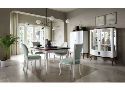 Dining room Suite Set Classic Table 4x Chairs Display case Chest of drawers 7pcs