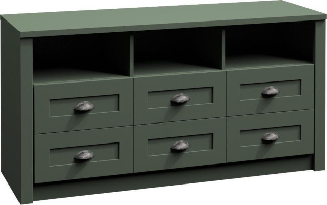 Living room Complete set Country house Furniture Set 5 pcs. Wall unit Wood Chest of drawers Table