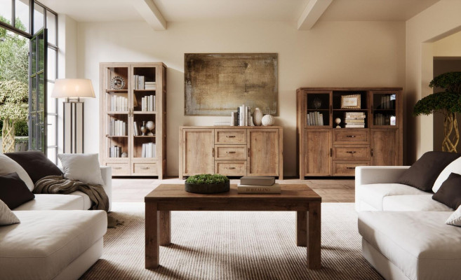 Living room furniture Set Designer Living room Bookcase Chest of drawers Display case 3pcs. new