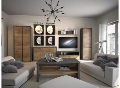 Wall unit Living room Set Display case Lowboard Wall shelf tv Table 6 pcs. Suite new