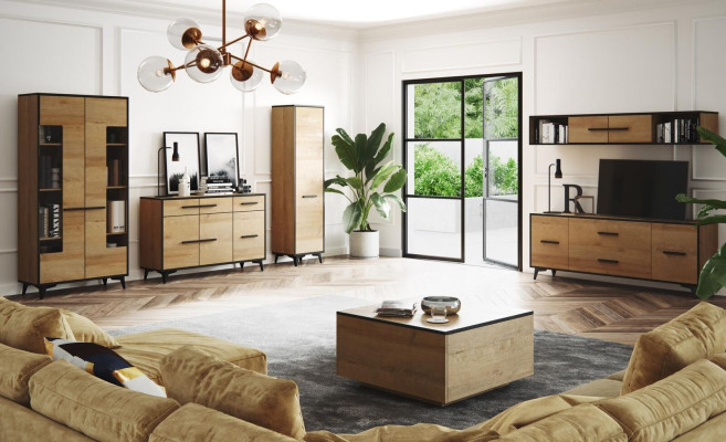 Luxury Wardrobe Wood Style Furniture Wood Living room Chest of drawers Sideboard Display case Dressers