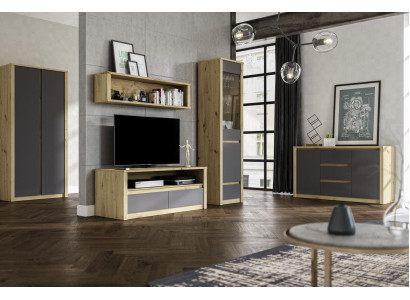 Wall Units Sideboard Low Board Side Wardrobe Living Room Sideboard Shelf 5 Pieces set