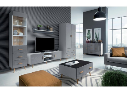 Living room Modern style wall units 4-piece set Modern Wall unit Display cabinets Shelf Wardrobe