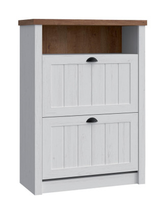 Shoe cabinet 2 compartments white - shoe rack shoe stand shoes hallway shelves country house