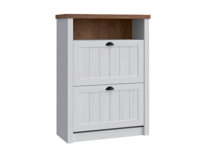 Shoe cabinet 2 compartments white - shoe rack shoe stand shoes hallway shelves country house