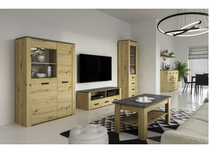 Living room sideboard 2x display case 3 pieces. Wall unit new Living room furniture Set Designer