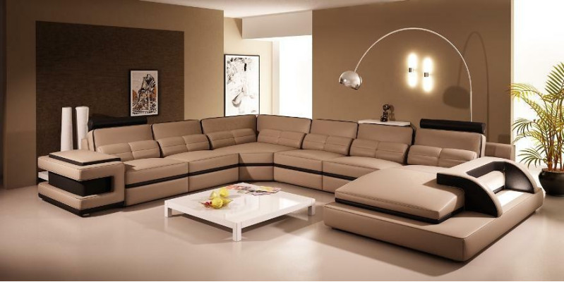 Designer Living landscape U-shape Couch Corner sofa Upholstery Suite Corner suite Sofa