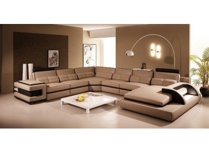 Designer Living landscape U-shape Couch Corner sofa Upholstery Suite Corner suite Sofa