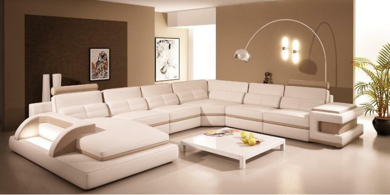 Designer Living landscape U-shape Couch Corner sofa Upholstery Suite Corner suite Sofa