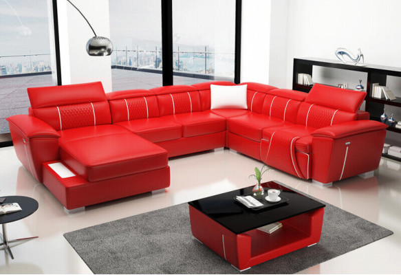 U-shape Corner sofa Sofa Couch Upholstery Suite Leather Textile Fabric