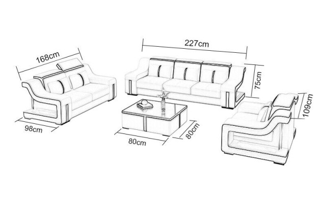 Sofa set Couch Upholstery Sofa Set 3+2 Leather Couches Sofas Complete