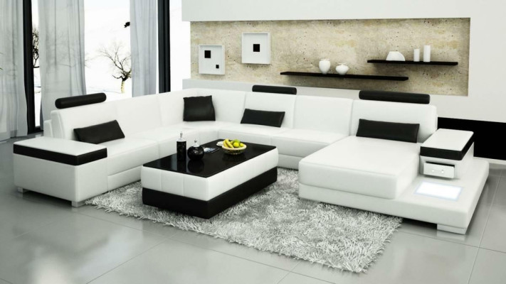 Leather sofa designer sofa U-shape living landscape couch upholstery decorative corner sofa