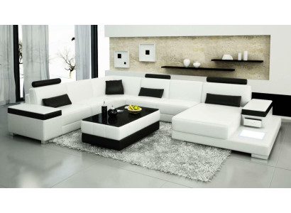Leather sofa designer sofa U-shape living landscape couch upholstery decorative corner sofa