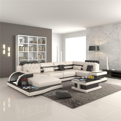 Corner sofa Leather sofa Big xxl U-shape Living landscape Sofa Couch Suite