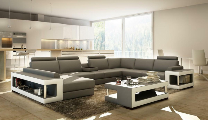 Living landscape luxury trend collection couch leather sofa sofa U-shape seat