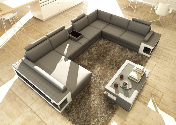 Living landscape luxury trend collection couch leather sofa sofa U-shape seat