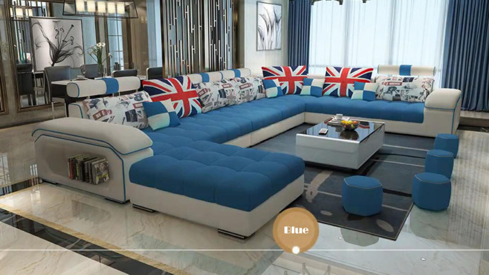 Living landscape Corner sofa U-shape Sofa Couch Leather Design Couch Textile