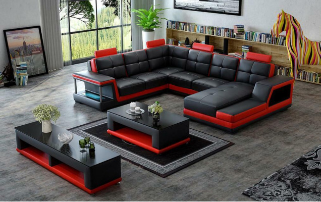 Living landscape U-shape Corner sofa Coffee table Sideboard Design Big Sofa new