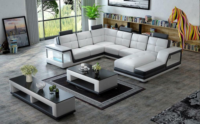 Living landscape U-shape Corner sofa Coffee table Sideboard Design Big Sofa new