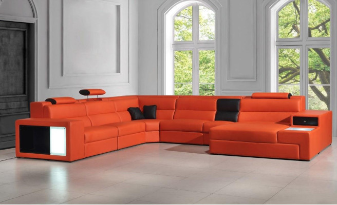 Corner sofa Leather sofa Big xxl U-shape Living landscape Sofa Decorative Couch Suite