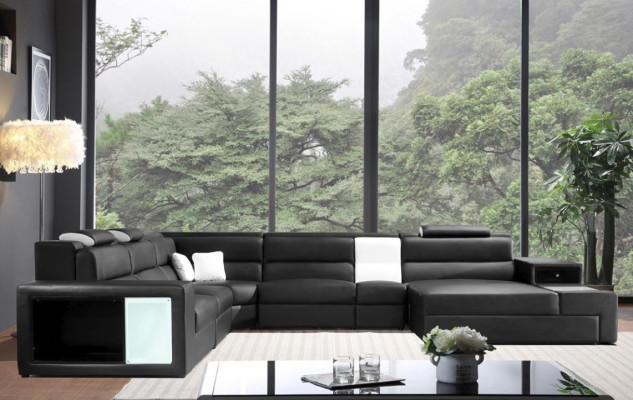 Corner sofa Leather sofa Big xxl U-shape Living landscape Sofa Decorative Couch Suite