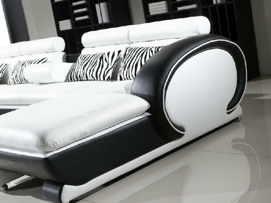 Corner sofa + 2x Stool corner sets Leather Couches Living room seating furniture