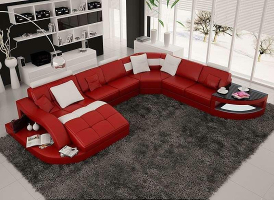 Designer Living landscape Suite Corner suite U-shape Couch Corner sofa Upholstery
