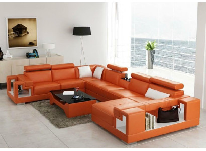 Corner suite U-shape Sofa Living landscape U-shape Corner sofa Couch Upholstery