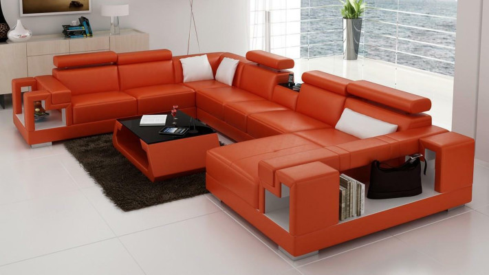Corner suite U-shape Sofa Living landscape U-shape Corner sofa Couch Upholstery