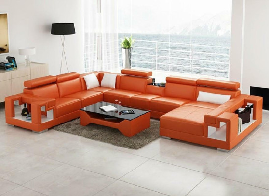 Corner suite U-shape Sofa Living landscape U-shape Corner sofa Couch Upholstery
